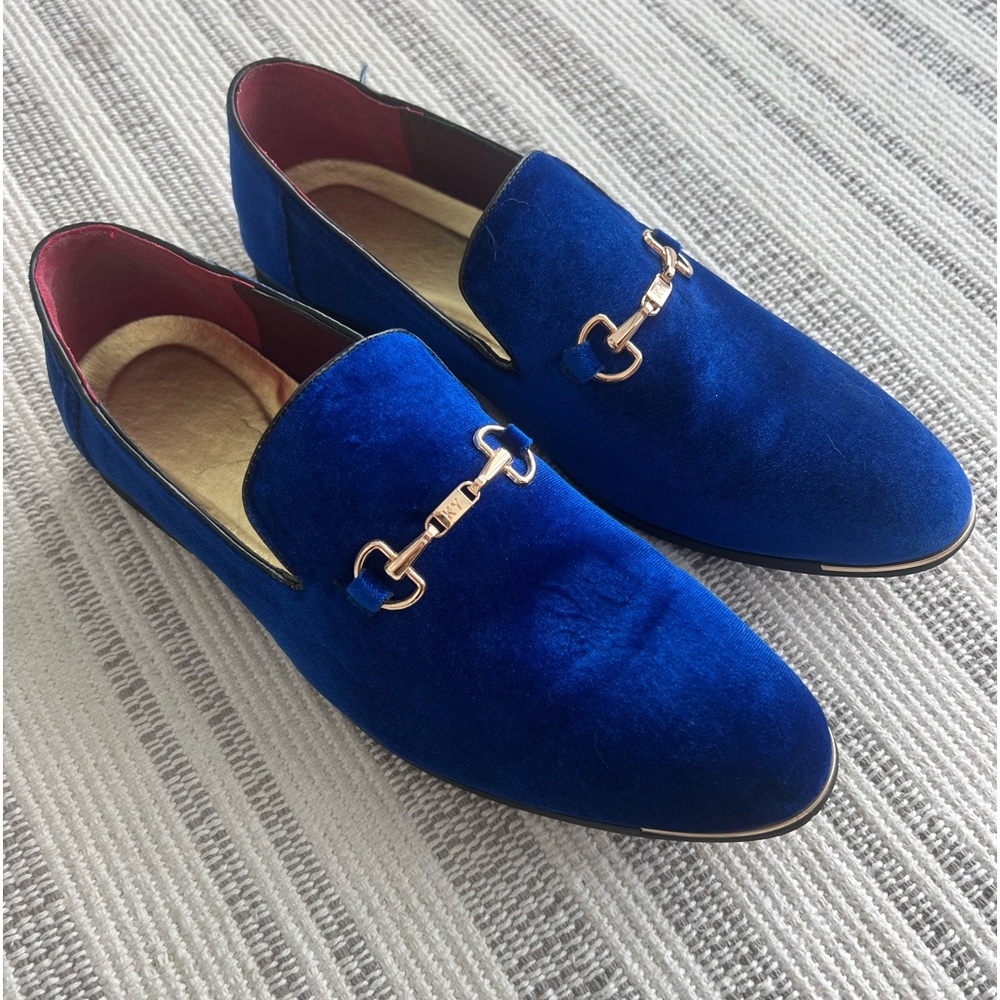 Blue Velvet Loafers